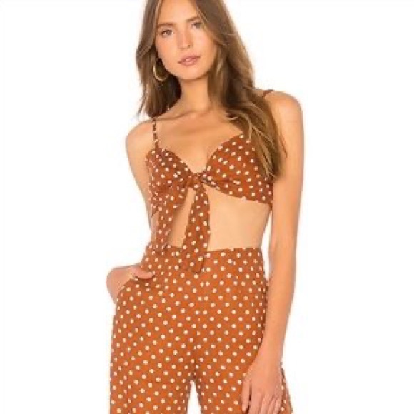 FAITHFULL the Brand orange polka dot crop top - Picture 1 of 6